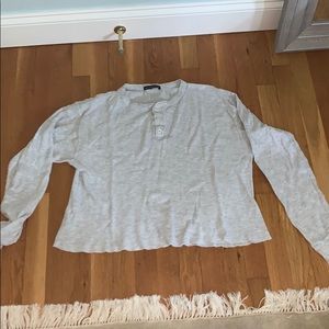 long sleeve waffle knit shirt